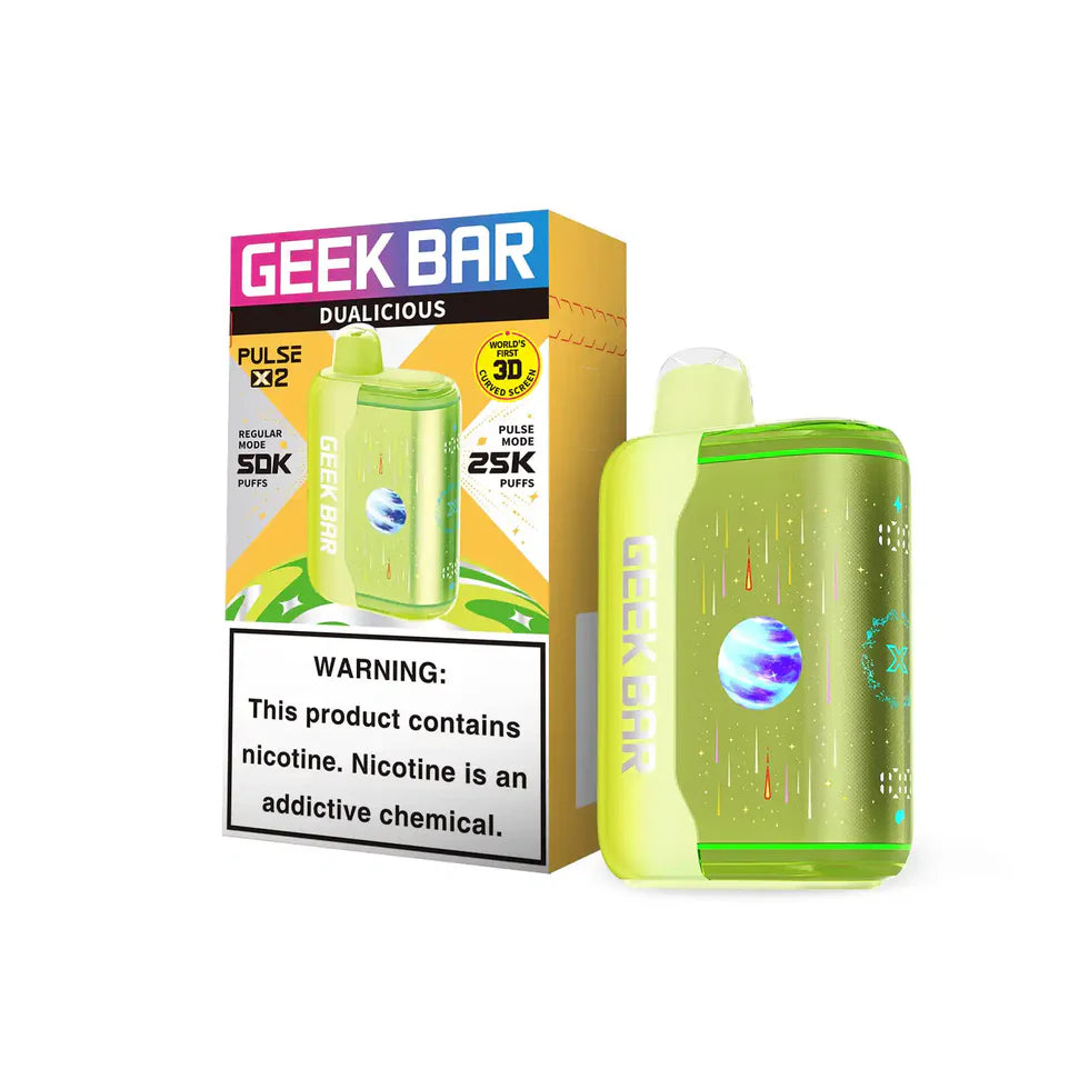 Dualicious - Geek Bar Pulse X 2 50K disposable vape packaging
